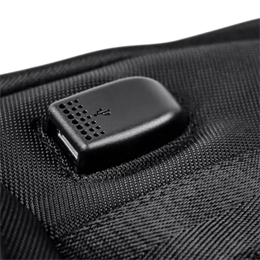 Alex Varga Fitzrovia Laptop Backpack Close Up USB